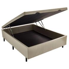 Cama Box Baú Casal Sintético Bege 138x188 - Colchão dos Sonhos