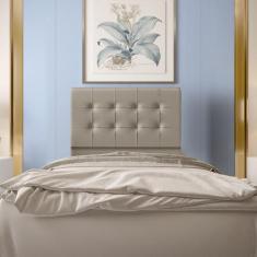 Cabeceira Solteiro 0,90m Atenas Suede Bege Dal Poz Estofados