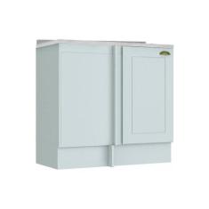 Gabinete de Cozinha Modulado Balcão Canto Reto Americana c/Tampo Branc