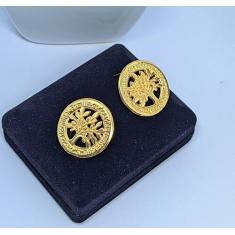 Par de Brincos Feminino Adulto e Infantil Folheado Ouro Brinco Antialé