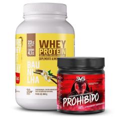 Combo Pre Treino Prohibido 360g + Whey Protein 100% Concentrado 900g-Unissex