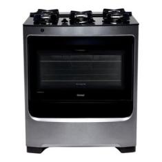 Fogão Consul 5 Bocas Cor Inox com Mesa de Vidro e Grade de Ferro Fundido - CFS5VAR Bivolt