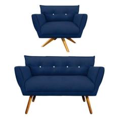 Kit 1 Namoradeira Pé Palito Castanho e 1 Poltrona Giratória Anitta com