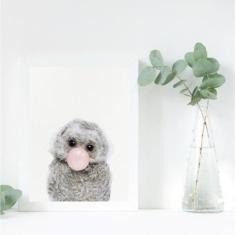 Quadro Decorativo Corujinha Chicletes 45X34Cm