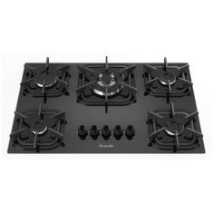 Cooktop Mueller 5 bocas com Queimador Tripla Chama Preto, Preto, Bivol