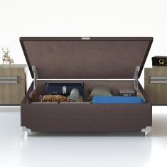 Base Box para Colchão de Casal Probel Classic com Baú 40x138x188cm - Marrom