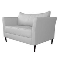 Sofá 2 Lugares Decorativo Sala de Estar 120cm Pés Palito Lubbock Couro Branco - Gran Belo