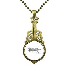 DIYthinker Colar com citações "Care and Tact Give You Balance Life", pingente de música de guitarra antiga