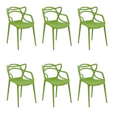 Kit 6 Cadeiras Decorativas Sala e Cozinha Feliti (PP) Verde - Gran Belo