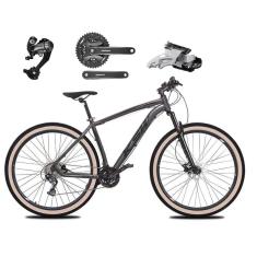   Bicicleta Aro 29 Ksw Xlt 27v Câmbios Shimano Altus Freios Hidráulicos Garfo Com Trava Pneu Bege - Grafite