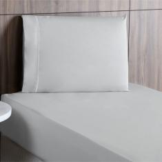 Jogo De Lençol Solteiro Percal 200 Fios 2 Peças - Cinza
