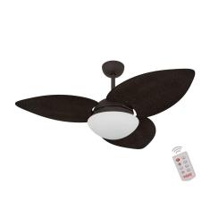 Ventilador De Teto Marrom Texturizado 3 Pás 220v C/ Controle