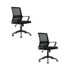 Kit 2 Cadeira Giratória Escritório Diretor Tokyo Preto