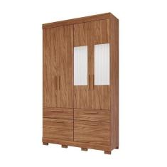 Guarda Roupa Casal Com Espelho 100% Mdf 4 Portas 3 Gavetas Porto Panan