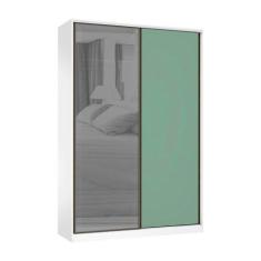 Guarda Roupa 2 Portas de Correr 3 Gavetas 159cm com Vidro Reflecta Pra