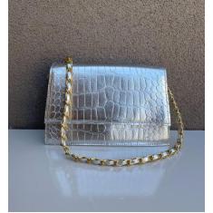 Bolsa Mini feminina Ombro Lateral Mão Alça Corrente - sem marca, Prata