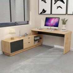 Mesa para Escritório em L Executiva 170x180cm com Balcão Cayman Yescas