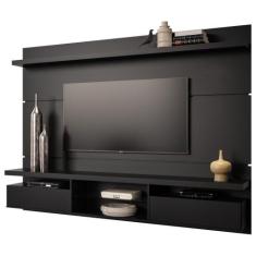 Painel Suspenso com Bancada Livin 2.2 Preto Fosco - HB Móveis, Preto F
