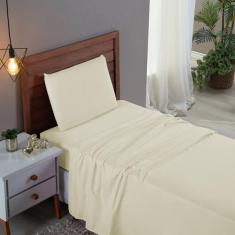 Jogo de Lençol Solteiro 03 Peças Cama Box Percal 300 Fios Algodão Jogo