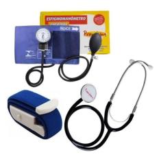 Esfigmomanometro Aparelho De Pressão Com Esteto + Garrote - Premium