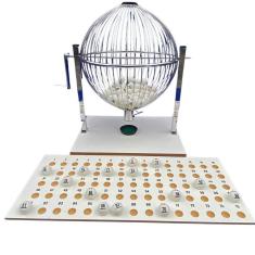 Jogo Bingo Profissional Tabuleiro Em Madeira Bolas Ping-Pong