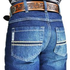 Calça Jeans Masculina Escura White King Farm, Azul, 44