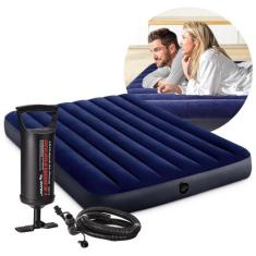 Colchão Casal Inflável Resistente com Bomba de Inflar Intex