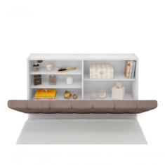 Cabeceira para Cama Box Solteiro Isis MDF MDP Capitonê Branco Bege Casa H