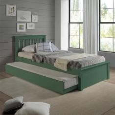 Conjunto Cama Solteiro Inglesa com Cama Auxiliar em Madeira Maciça Mv 