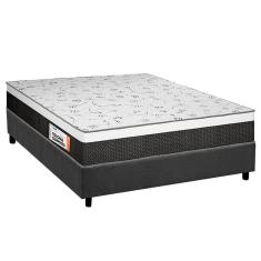 Cama Box Casal: Colchão Espuma Plumatex D28/EP Anatômico Falcon Ultra Firme + Base CRC Suede Gray(138x188)
