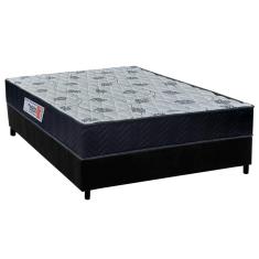Cama Box Casal: Colchão Ortopédico Orthoflex Foggia Sogni + Base CRC Camurça Black (138x188)