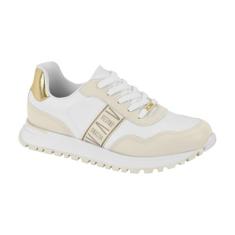 Tênis Tratorado Tira Tecido Feminino Casual Conforto Vizzano (Branco/Bege, BR, Adulto, Numérico, 36)