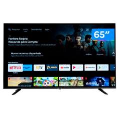 Smart TV 65 4K DLED Rig Vizzion BR65GUA IPS - Android Wi-Fi Google Ass