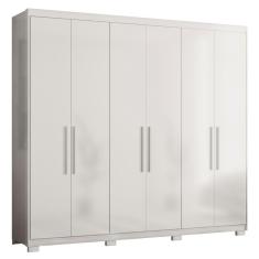 Guarda Roupa Casal 241cm 6 Portas Vanny D02 Branco - Mpozenato