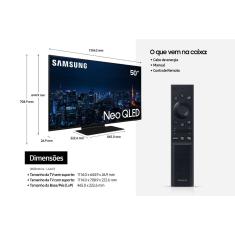 Samsung Smart Tv 50" Neo Qled 4k 50qn90a, Mini Led, Painel 120hz, Processador Ia, Som Em Movimento Lite