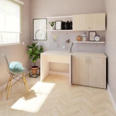 Mesa Reta Corp 25mm 80 cm Bramov Móveis Branco/Geneve