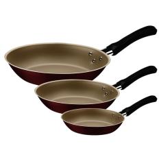 Jogo de Frigideiras Antiaderente 3 Peças Caribe Tramontina 20198727