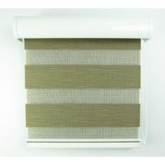 Cortina Rolô Double Vision Com Perfil Frontal Crisdan 1,20 Largura X 1,20 Altura Marrom