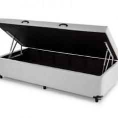Cama Box Baú Solteiro Branco Universal 88x188x34x20interno