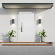 Porta Pivotante de Alumínio 210 x 120cm com Puxador Veneza Esquadrias Bergame Branco