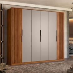 Guarda Roupa Casal Atrice 6 Portas com 2 Portas Ripado Amêndola Touch/nude Prime Tx