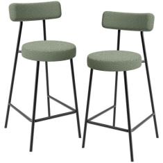 Kit 02 Banquetas Baixa Para Cozinha Sala De Jantar Bar Bancada Milão L