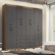 Guarda-roupa Casal 8 Portas 6 Gavetas Liverpool com Pés - Santos Andir