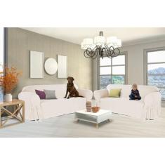 Kit Capa Para Sofá De 2 E 3 Lugares Em Gorgurão Várias Cores Renovação