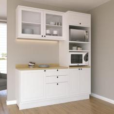 Cozinha Compacta com Vidro 3 Peças 6 Portas 3 Gavetas Sevilha - Herval