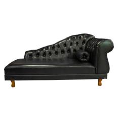 Sofá Chesterfield Elisabeth Divã 1,60m- Corano Preto / decoração, sala