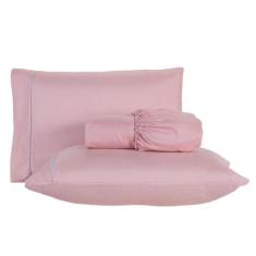 Jogo De Lençol Cama Queen 3 Peças 400 Fios C Elástico - Cores Lisas - 