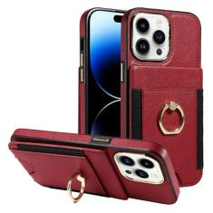 S. Tedazo Capa carteira compatível com iPhone 14 Pro Max com suporte para cartão de crédito e suporte de anel de rotação de 360°, capa flip de couro com bloqueio RFID à prova de choque (6,7 polegadas,