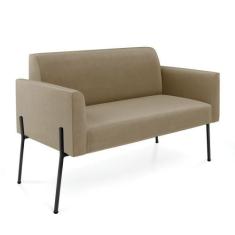 Sofá Namoradeira E Poltrona Pé De Ferro Preto Marisa Suede D03 - D'ros