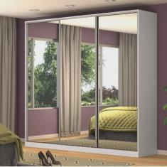 Guarda-Roupa Casal 3 Espelhos 3 Portas de Correr